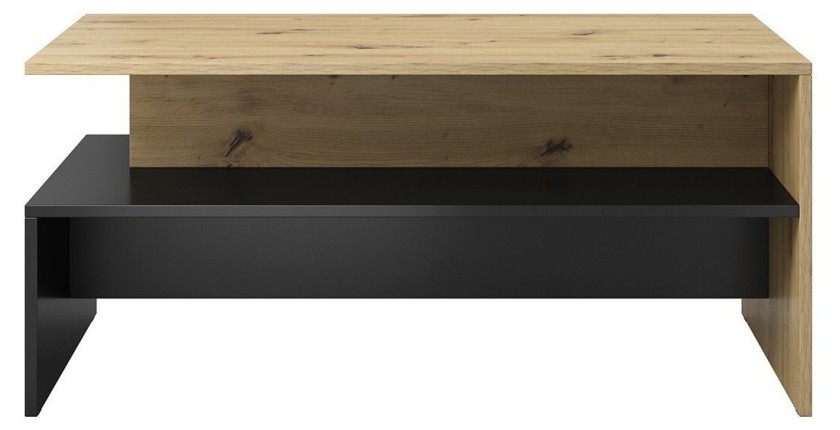 Ensemble de 7 meubles de salon collection RAMOS. Chêne et noir super mat.