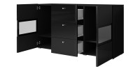 Ensemble de 7 meubles de salon collection RAMOS. Coloris noir brillant