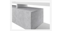 Meuble TV 220cm collection BERGAME. Coloris blanc et gris béton.
