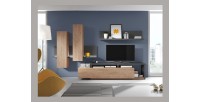 Étagère murale design 150cm Coloris anthracite. Collection BERGAME.