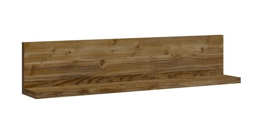 Étagère murale design 150cm Coloris chêne foncé. Collection BERGAME.