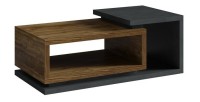 Table basse design collection BERGAME. Coloris gris et chêne foncé. Style design
