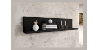 Étagère murale design 150cm Coloris noir super mat. Collection BERGAME.