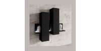 Composition murale avec LED. Coloris noir super mat. Collection BERGAME.