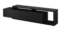 Meuble TV 220cm collection BERGAME. Coloris noir super mat.
