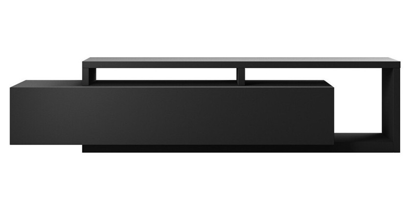 Meuble TV 220cm collection BERGAME. Coloris noir super mat.
