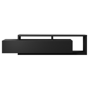 Meuble TV 220cm collection BERGAME. Coloris noir super mat.