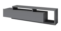 Meuble TV 220cm collection BERGAME. Coloris gris anthracite.