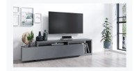 Meuble TV 220cm collection BERGAME. Coloris gris anthracite.