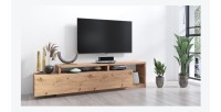 Meuble TV 220cm collection BERGAME. Coloris chêne.