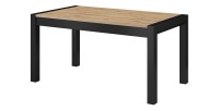 Table extensible 10 personnes pour salle à manger collection BOWIE coloris chêne et noir.