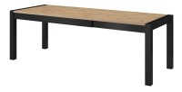 Table extensible 10 personnes pour salle à manger collection BOWIE coloris chêne et noir.