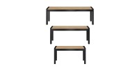 Table extensible 10 personnes pour salle à manger collection BOWIE coloris chêne et noir.