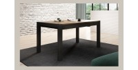 Table extensible 10 personnes pour salle à manger collection BOWIE coloris chêne et noir.