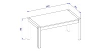 Table extensible 10 personnes pour salle à manger collection BOWIE coloris chêne et noir.