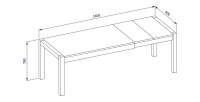 Table extensible 10 personnes pour salle à manger collection BOWIE coloris chêne et noir.