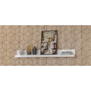 Étagère murale XL design 190cm Coloris blanc brillant. Collection BONO.