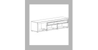 Meuble TV XL 190cm collection BONO. Couleur blanc et gris. 2 portes et 2 niches.