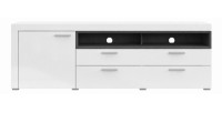 Meuble TV XL 190cm collection BONO. Couleur blanc et gris. 2 portes et 1 tiroir.