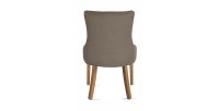 Chaise capitonnée en tissu pour salle à manger coloris taupe. Collection COSY