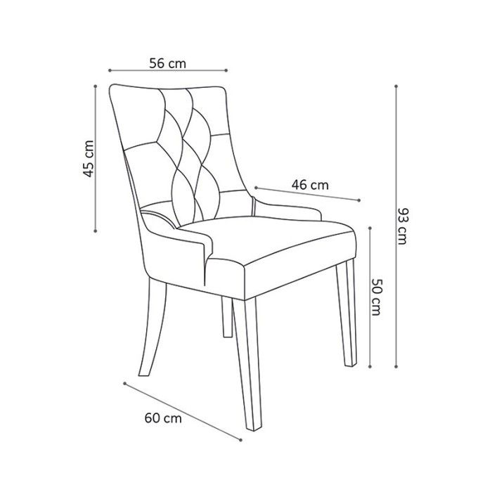 Chaise capitonnée en tissu pour salle à manger coloris taupe. Collection COSY