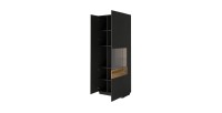 Vitrine collection KILES coloris gris anthracite et chêne. Modèle vitrine à droite. LED intégrée