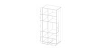 Vitrine collection KILES coloris gris anthracite et chêne. Modèle vitrine à droite. LED intégrée
