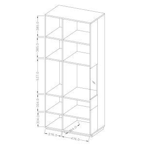 Vitrine collection KILES coloris gris anthracite et chêne. Modèle vitrine à droite. LED intégrée