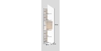 Vitrine 1 porte partiellement vitrée collection EVA. Couleur blanc et chêne.