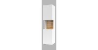 Vitrine 1 porte partiellement vitrée collection EVA. Couleur blanc et chêne.