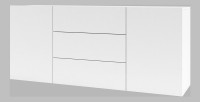 Buffet 140cm collection EVA 2 portes et 3 tiroirs. Couleur blanc et chêne.
