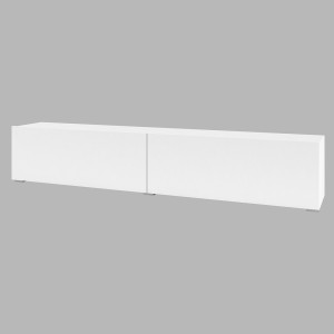 Meuble TV 180cm collection EVA. Couleur blanc et chêne.