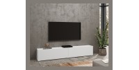 Ensemble de 4 meubles de salon collection EVA. Couleur blanc et chêne.