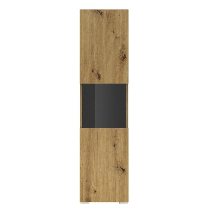 Vitrine 1 porte partiellement vitrée collection EVA. Couleur chêne et noir.