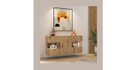 Buffet 120cm collection EVA 3 portes. Couleur chêne et noir.