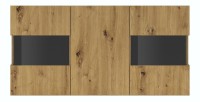 Buffet 120cm collection EVA 3 portes. Couleur chêne et noir.