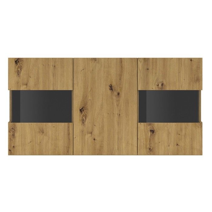 Buffet 120cm collection EVA 3 portes. Couleur chêne et noir.