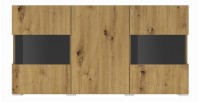 Buffet 120cm collection EVA 3 portes. Couleur chêne et noir.