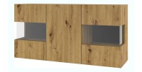 Buffet 120cm collection EVA 3 portes. Couleur chêne et noir.
