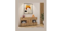Buffet 120cm collection EVA 3 portes. Couleur chêne et noir.