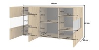 Buffet 120cm collection EVA 3 portes. Couleur chêne et noir.