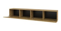 Meuble TV 180cm collection EVA. Couleur chêne et noir.