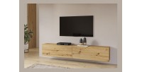 Meuble TV 180cm collection EVA. Couleur chêne et noir.