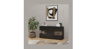 Buffet 120cm collection EVA 3 portes. Couleur noir et chêne.