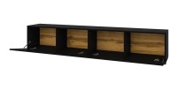 Meuble TV 180cm collection EVA. Couleur noir et chêne.
