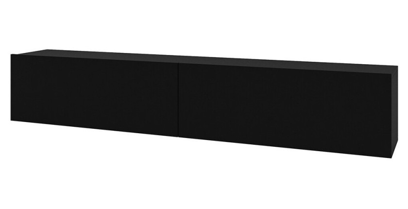 Meuble TV 180cm collection EVA. Couleur noir et chêne.