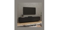 Meuble TV 180cm collection EVA. Couleur noir et chêne.