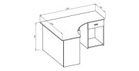 Bureau d'angle design avec nombreux rangements collection LOUANE coloris blanc.