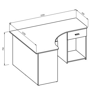 Bureau d'angle design avec nombreux rangements collection LOUANE coloris blanc.