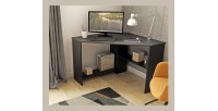 Bureau d'angle design collection KARO coloris noir.